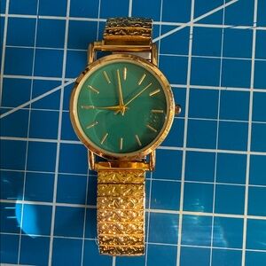 Gold and Green Watch